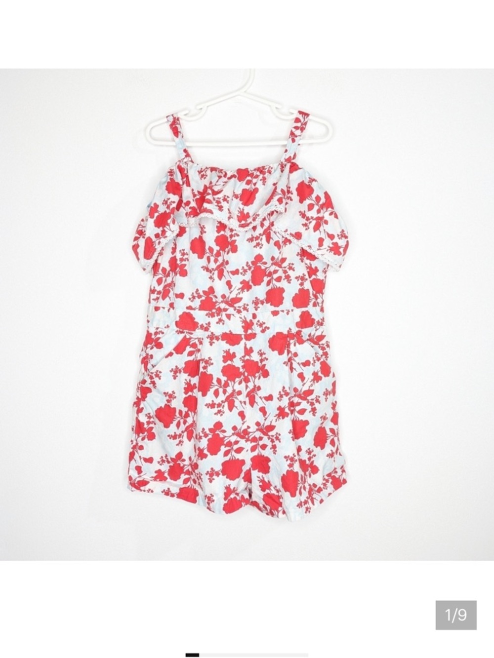 Janie and Jack Aqua Dress with Red Floral Trim